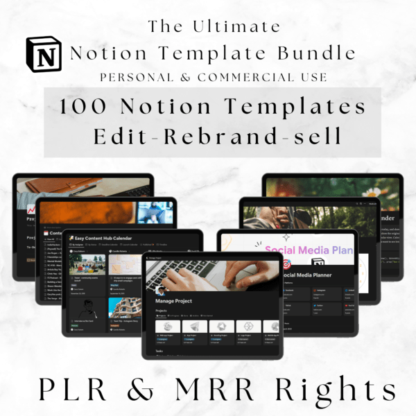 100 Notion Templates Bundle